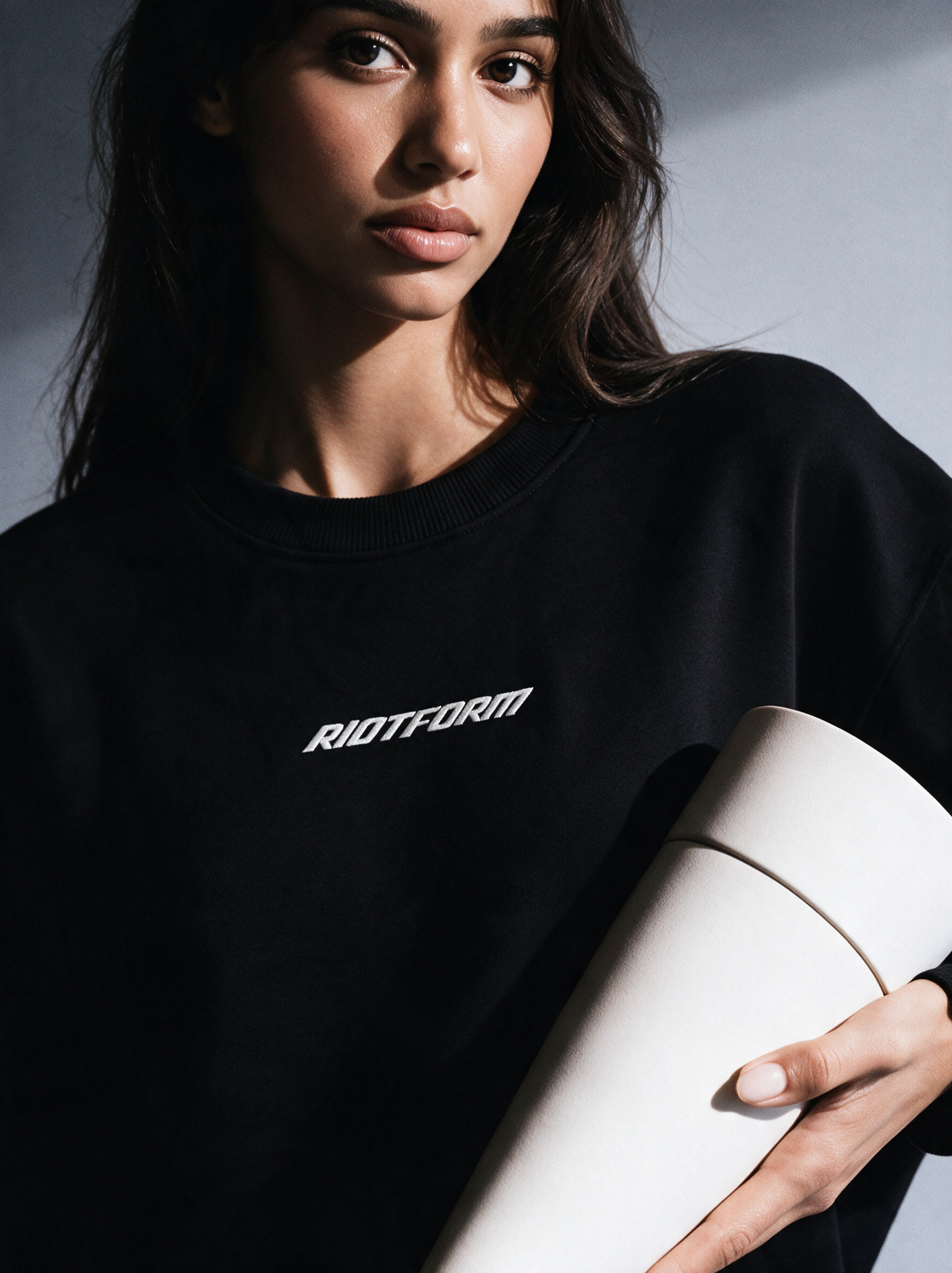 Black RF oversized sweatshirt worn, RIOTFORM embroidered small on the chest